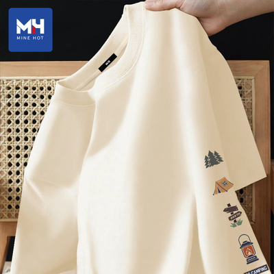 唐狮集团MH纯棉短袖t恤男2026夏季休闲百搭半袖青少年宽松体恤衫