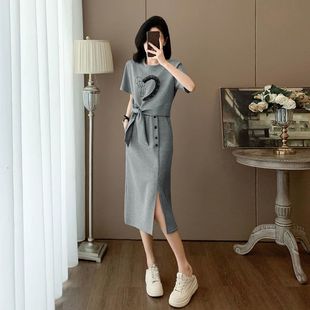 洋气减龄显瘦蝴蝶结短袖 时尚 新款 套装 上衣半身裙两件套 女2025夏季