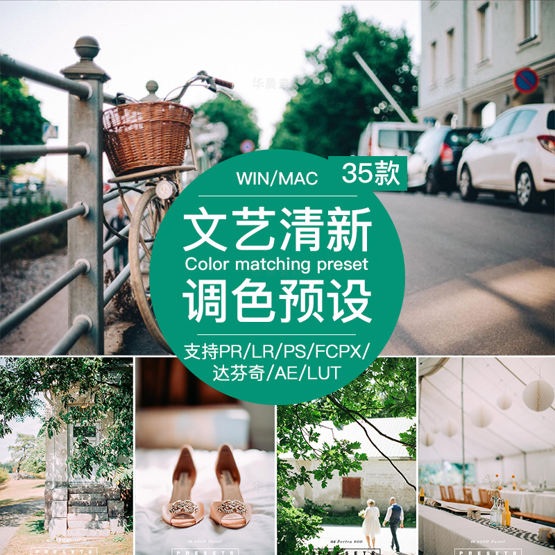 文艺清新胶片LR预设调色滤镜PR/PS/FCPX/达芬奇/AE/Lut设计素材