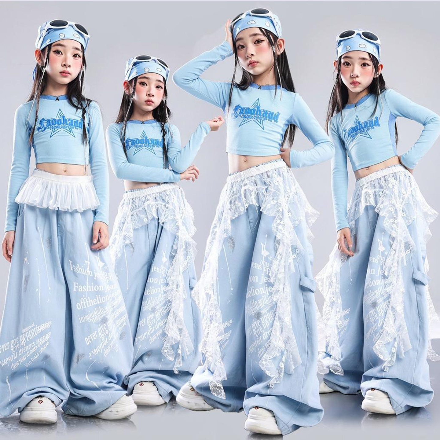 2026秋冬新款女童爵士舞甜美风多巴胺T台走秀jazz女团表演出服装图片