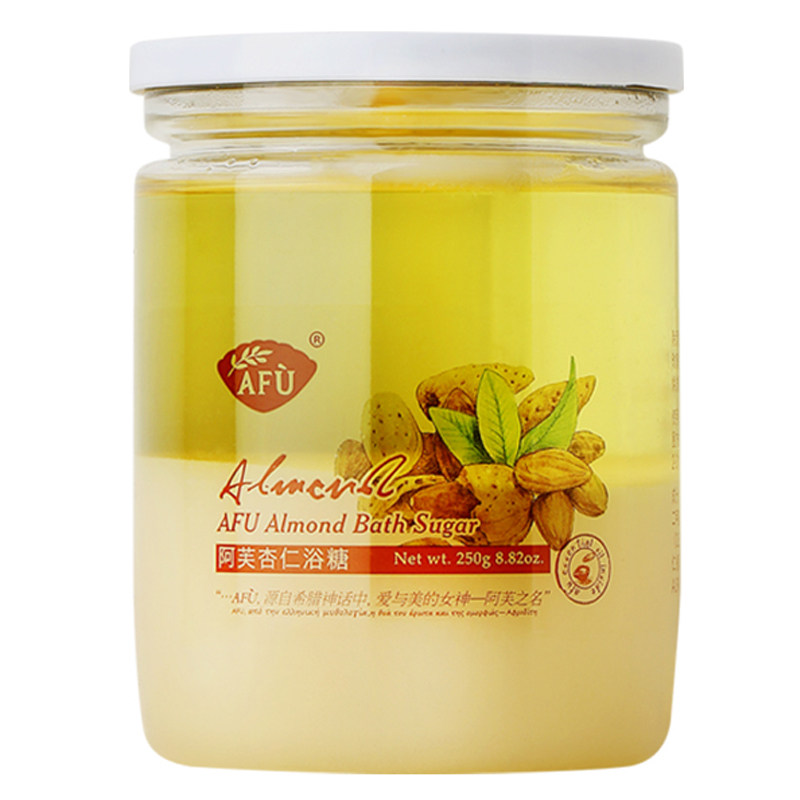 阿芙 杏仁浴糖 按摩膏磨砂膏祛鸡皮去角质小糖罐身体磨砂膏正品