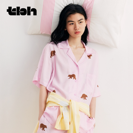tbh野兽派家居环生纤凉感家居服套装可外穿睡衣女款2024新款夏