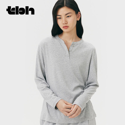 tbh野兽派家居针织亨利领家居服上衣莫代尔棉可外穿情侣睡衣冬