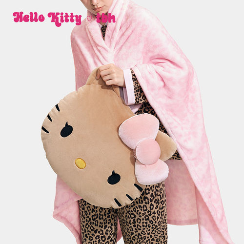 tbh野兽派家居三丽鸥Hello Kitty二合一法兰绒毯子抱枕车载抱枕毯