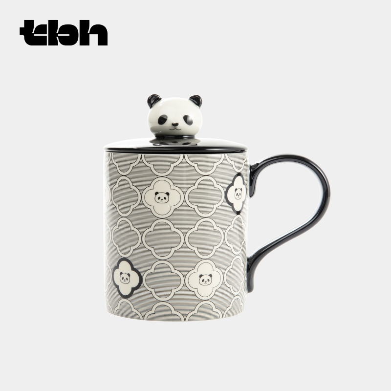 tbh野兽派家居带盖马克杯海棠纹