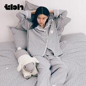 tbh野兽派家居加厚全棉法兰绒家居服套装 可外穿冬季 情侣睡衣