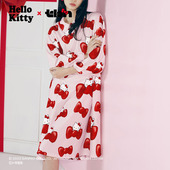 tbh野兽派家居三丽鸥Hello Kitty云绵绒家居睡裙四季 可外穿睡衣女