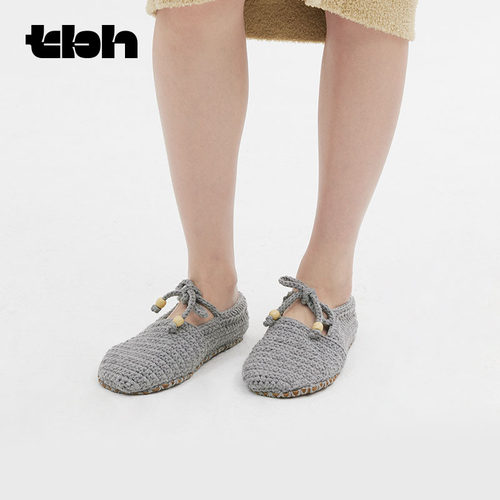 tbh野兽派家居手工钩针系带拖鞋