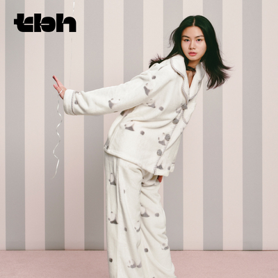 tbh野兽派法兰绒家居服套装