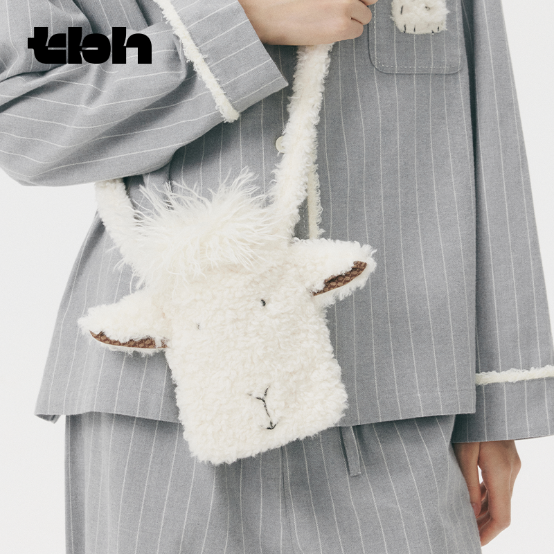 tbh野兽派家居人造羊毛立体羊崽小包斜挎包单肩包手机包