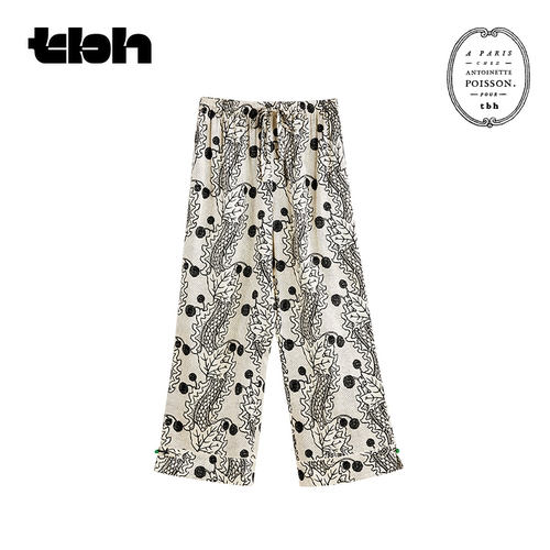 tbh野兽派家居梧桐工坊合作系列22姆米真丝长裤可外穿男女家居裤