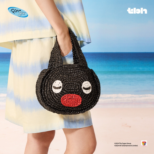 tbh野兽派家居Pingu合作系列立体企鹅头手工编织手提包百搭单肩包