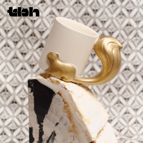 tbh野兽派家居工坊松鼠陶瓷浮雕马克杯水杯礼盒装礼物