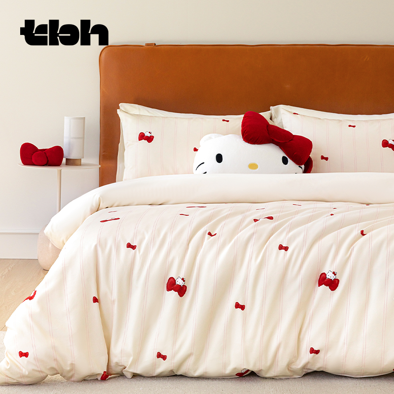 tbh野兽派家居HelloKitty全棉缎纹床品三/四件套