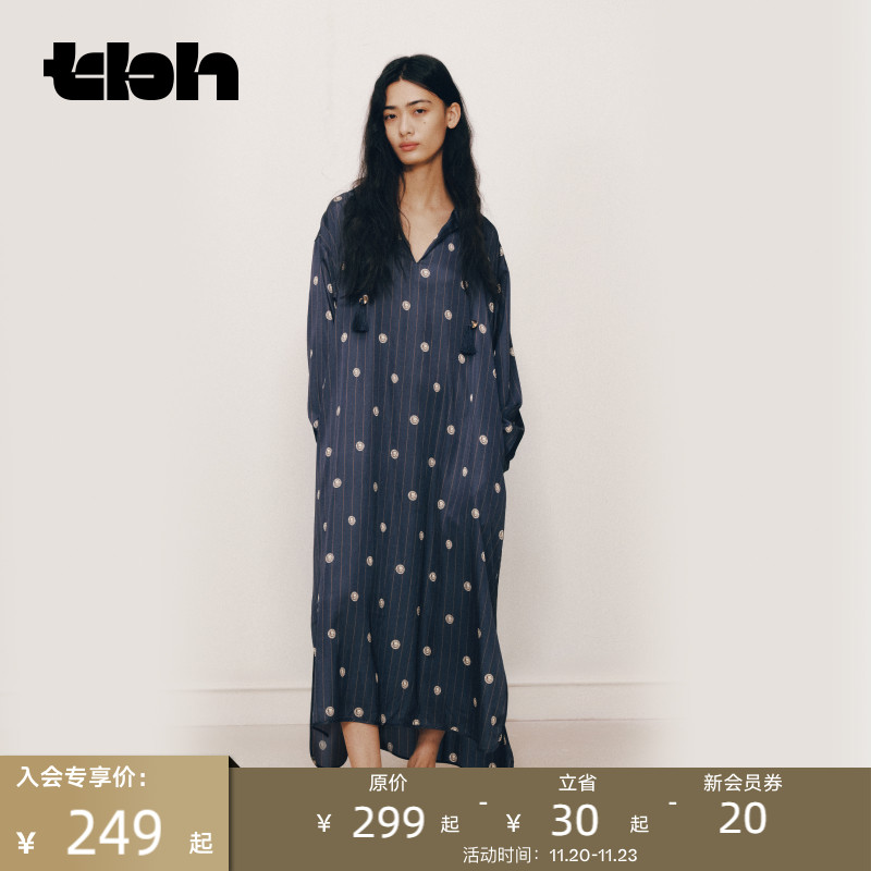 tbh野兽派家居星光缎衬衫裙