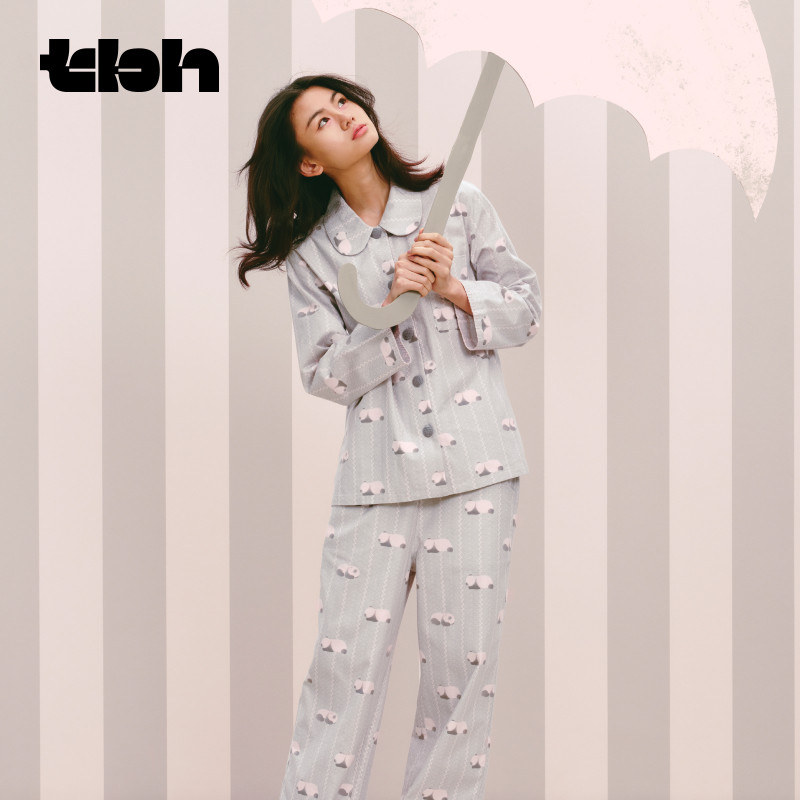 tbh野兽派全棉加厚法兰绒家居服