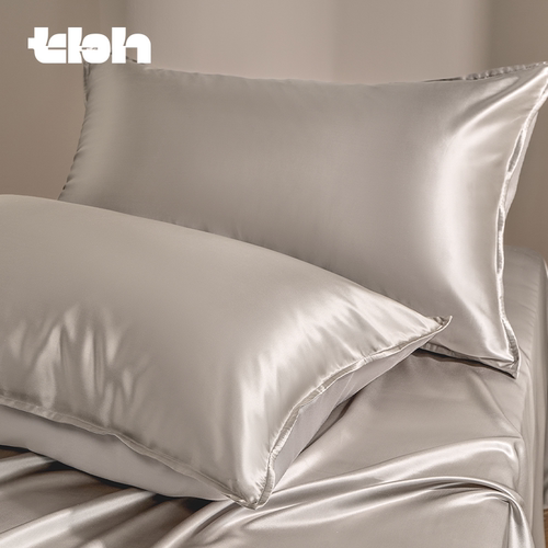tbh野兽派家居真丝枕套玻尿酸天丝双拼单只生日情人节礼物