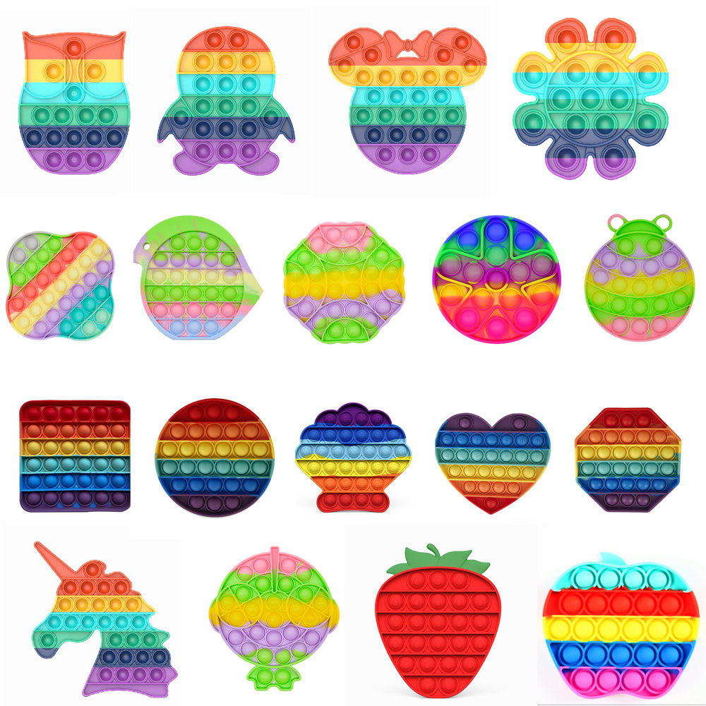 POP IT FIDGET 국경 간 뜨거운 판매 무지개 위장 설치류 킬러 개척자 데스크탑 교육 장난감 어린이 사고 놀이
