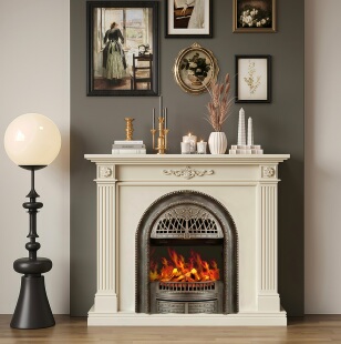 法式全实木壁炉柜美式客厅仿真火焰壁炉电视柜法式壁炉装饰柜定制