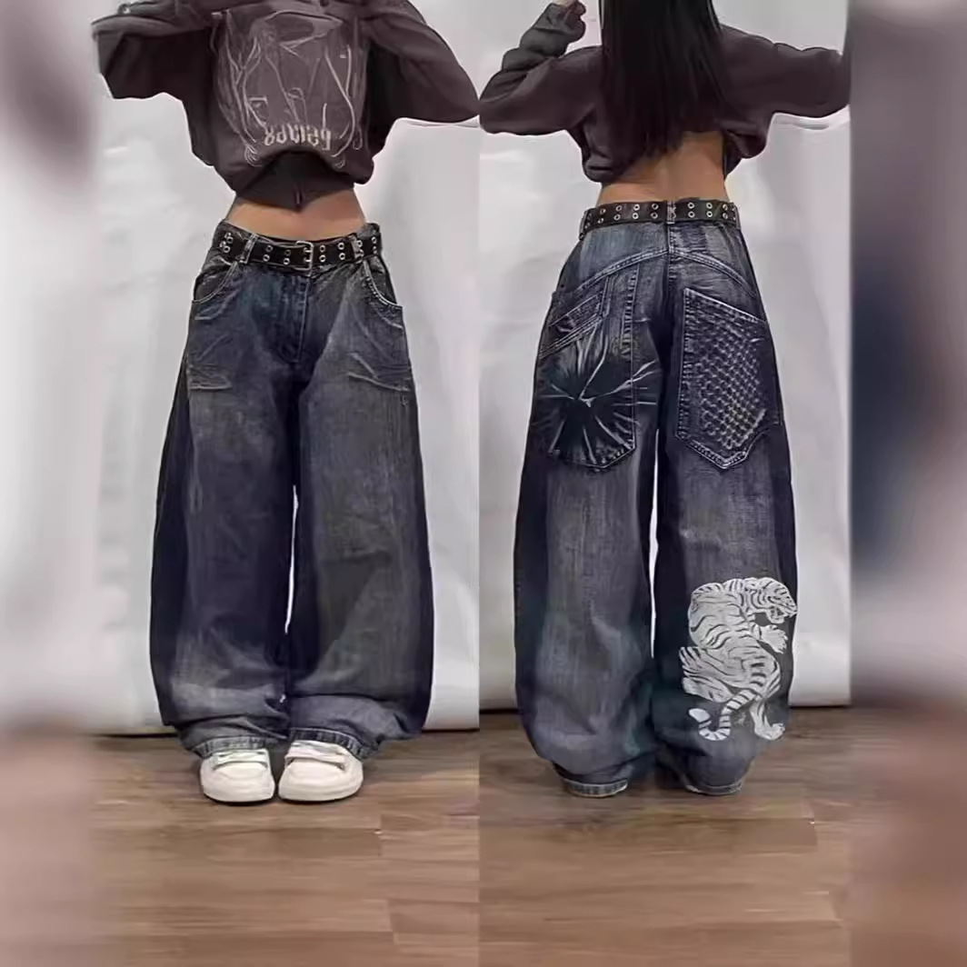 直通宽松七分裤休闲嘻哈欧美