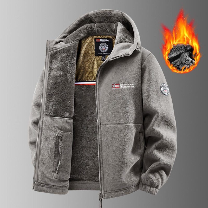 Fleece warm jacket欧美冬季大码男士夹克抓绒衣运动挪威保暖外套