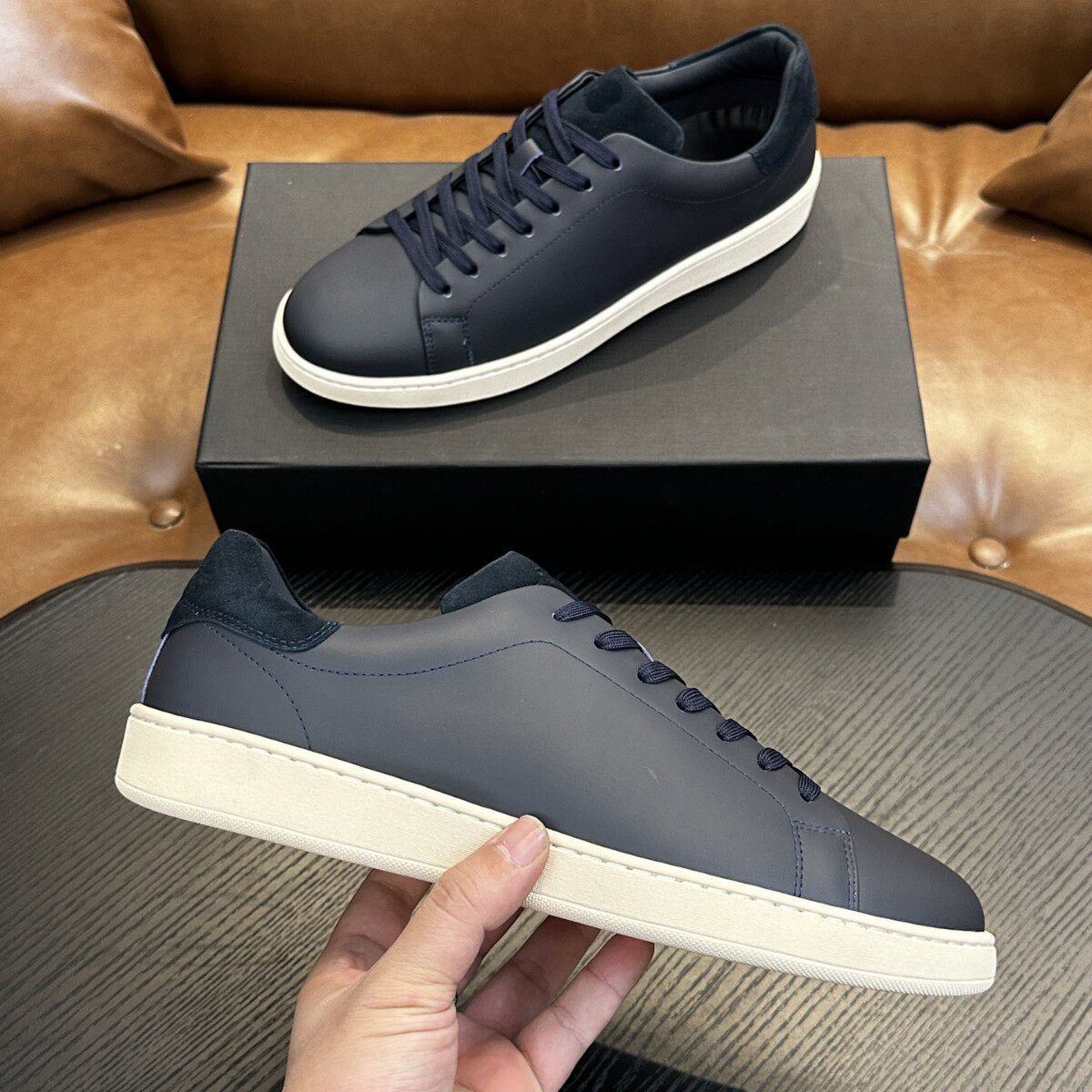 Kiton意大利2025新款男鞋头层牛皮潮流时尚舒适百搭休闲系带运动