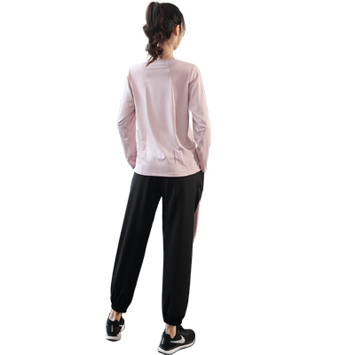 胖mm大码健身房运动服女200斤春秋长袖休闲时尚宽松速干瑜伽套装