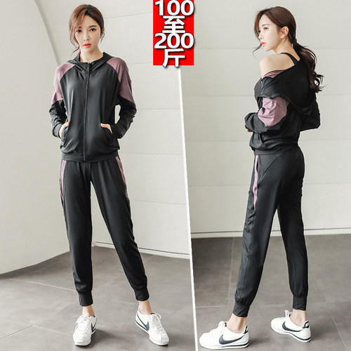 胖mm加肥加大码秋冬速干瑜伽套装
