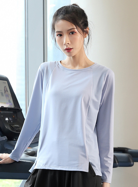 秋胖mm加肥加大码200斤运动宽松健身房长袖速干上衣女瑜伽跑步t恤