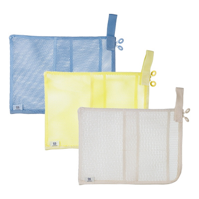 MARK'S MESH透明网格A4尺寸拉链收纳包文件文具笔记本数码配件手拿多用途时尚多巴胺配色男女简约