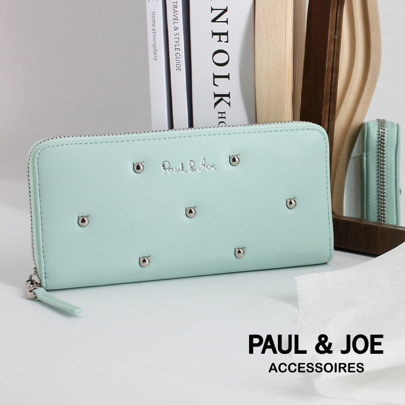 PAUL&JOE猫咪花纹大容量皮革钱包