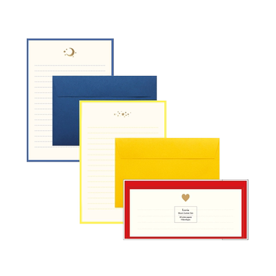 日本进口烫金彩色信纸信封套装