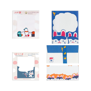 【特惠7折】插画师系列信纸信封便签本描图纸便利贴创意留言备忘录狗鸠笛森林面包可爱少女表现社cozyca