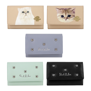 【特惠7折】PAUL&JOE时尚女士名片夹卡包合成皮革商务大容量收纳