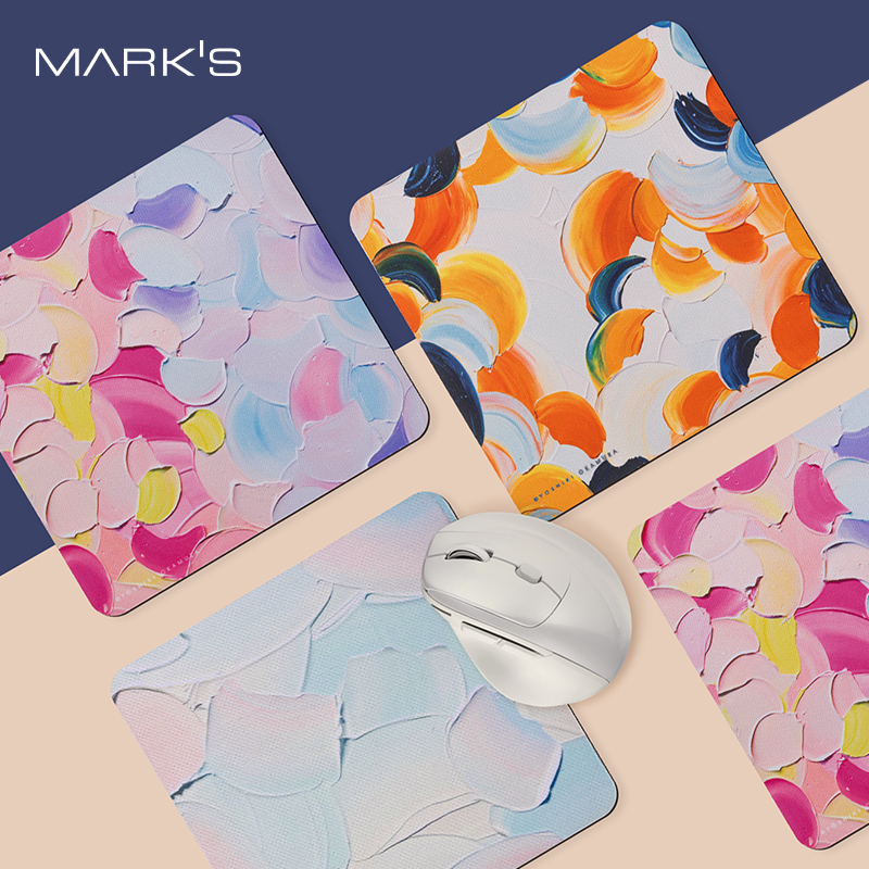 日本MARK'S冈村芳树艺术家联名款方型鼠标垫抽象画印花办公游戏女