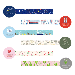 BROOCHIR和纸胶带15mm宽手账日记DIY装饰创意插画图案质感便捷撕粘花朵桃心GreenFlash出品