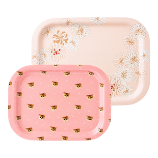 MARK'S PAUL&JOE系列Break Time午餐托盘餐盘小猫图案粉色野餐便当学生白领家用外出防滑易握收纳