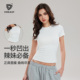 圆领正肩修身 科里芙短袖 新款 辣妹T恤女夏季 显瘦健身运动上衣 美式