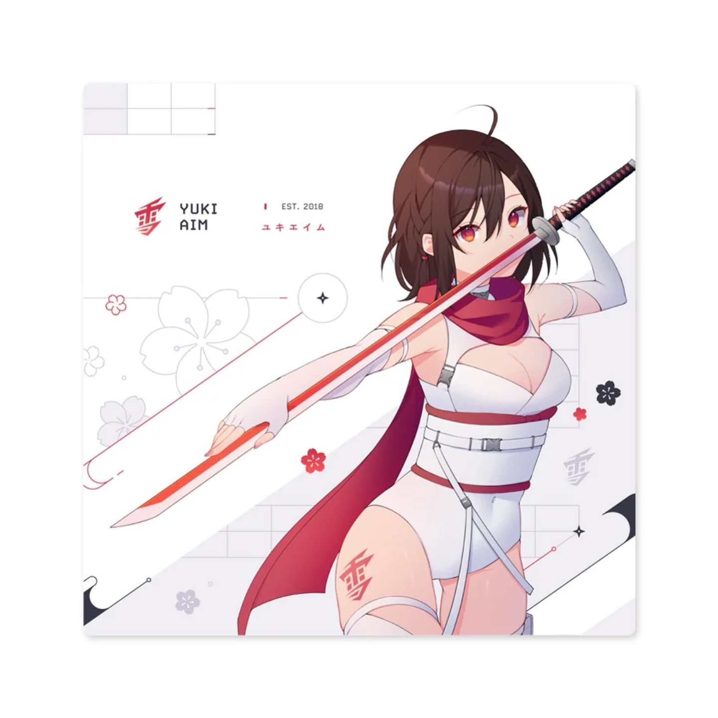 YukiAimKatanaLARGE玻璃鼠标垫