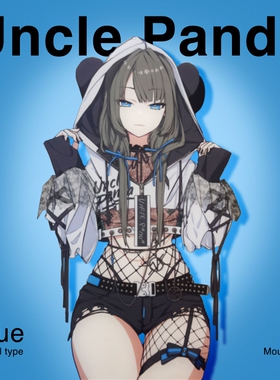 Uncle Panda Blue二次元可爱钢化玻璃鼠标垫女生电竞游戏FPS专用