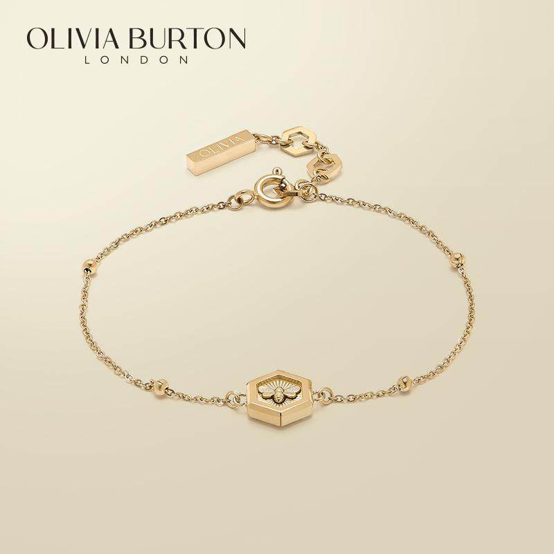 【新品】oliviaburton小蜜蜂手链情人纽结手镯女款金色镯子饰品