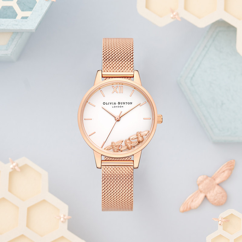 OliviaBurton小蜜蜂手表女士 欧美腕表礼物女款正品 小众轻奢女表,手表,欧美腕表,淘宝优惠券,粉丝福利购,淘宝优惠卷