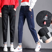 Quần jean nữ mùa xuân và mùa thu mới 2019 Quần lửng nữ Harlan phiên bản Hàn Quốc là quần skinny nữ cạp cao cạp cao - Quần jean