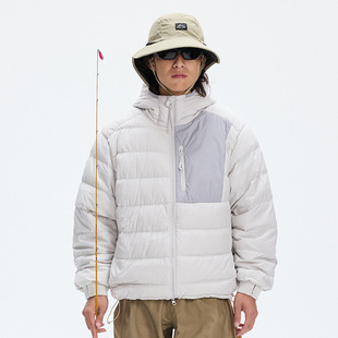 轻薄短款 户外运动保暖外套男女潮牌 3M防泼水连帽羽绒服90绒秋冬季
