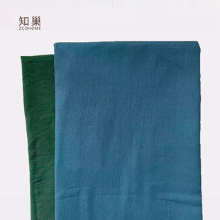 中国风纯色绉布棉麻背景布民宿茶席桌布服装面料素色布料禅意文艺