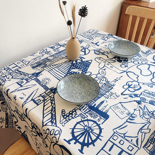 ins北欧风纯棉棉麻桌布布艺