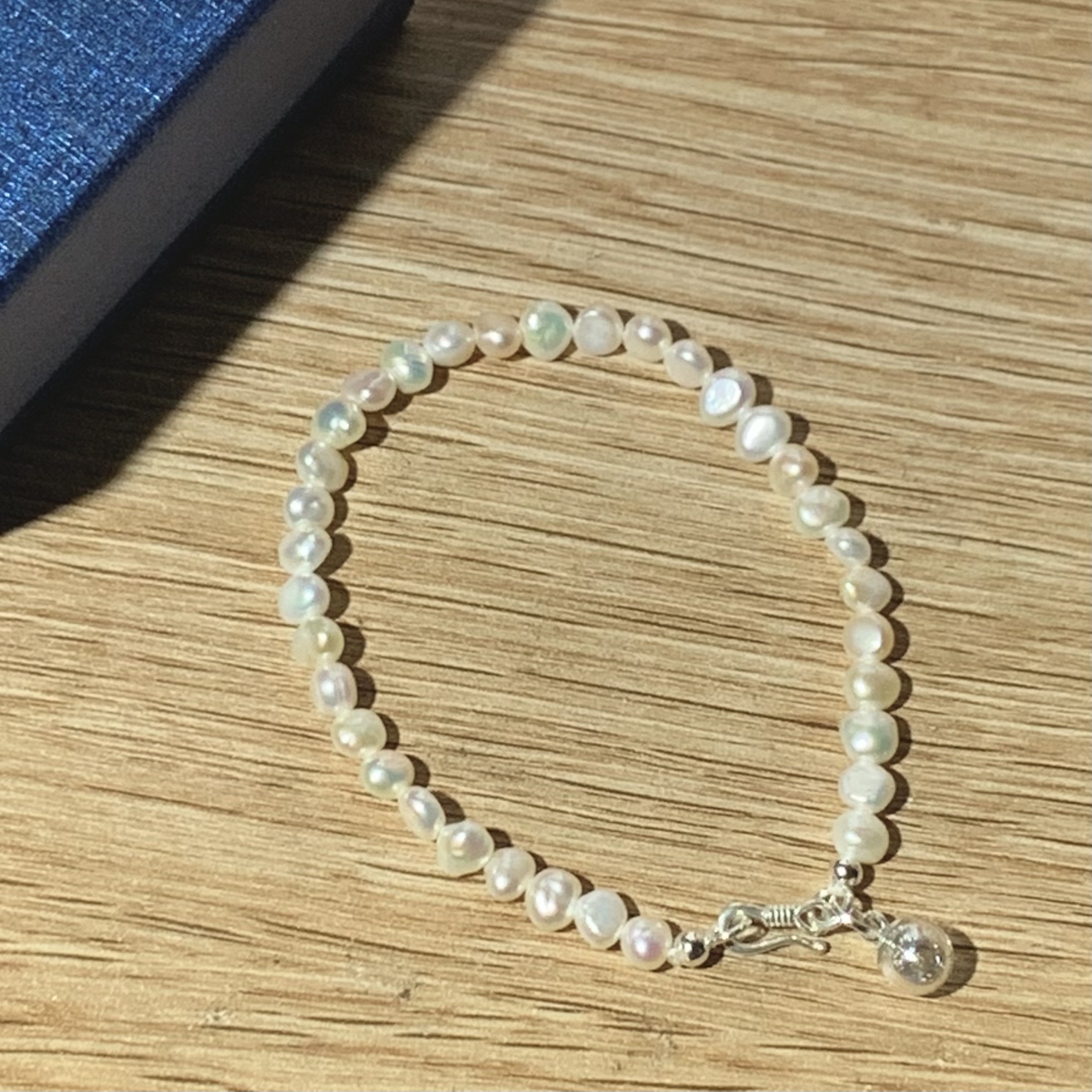 PET & Crystal宠物骨灰纪念饰品天然淡水巴洛克珍珠手链纯银999