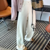 醋酸羊毛休闲裤 女秋冬季 新款 神裤 重磅弹力显瘦显腿长绒感直筒裤