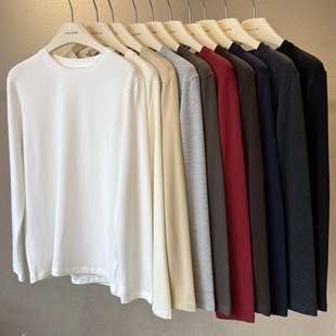 T恤女秋冬宽松百搭简约基础打底上衣 纯色磨毛长袖 爆款 升级回归
