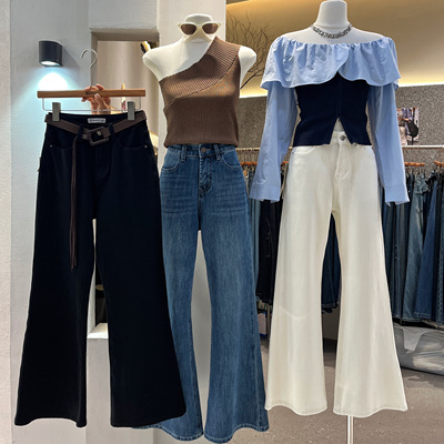 高弹力牛仔喇叭裤女2025春秋爆款